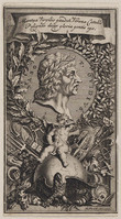 KG 11726a
<br/>
Portret bij titelblad voor de werken van Ovidius
<br/>
<em>Picart, Bernard (1673-1733)</em>